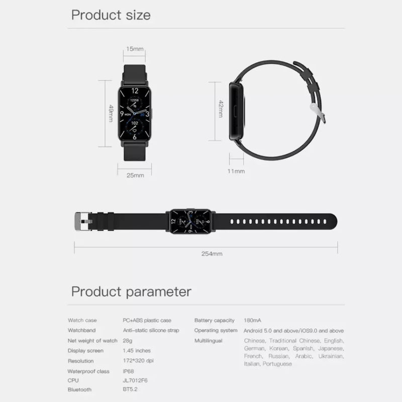 "Smartwatch PEJE 1.45” HD com chamadas Bluetooth, 123+ esportes, saúde 24h, IP68 e bateria duradoura. Estilo, tecnologia e desempenho no seu pulso!"