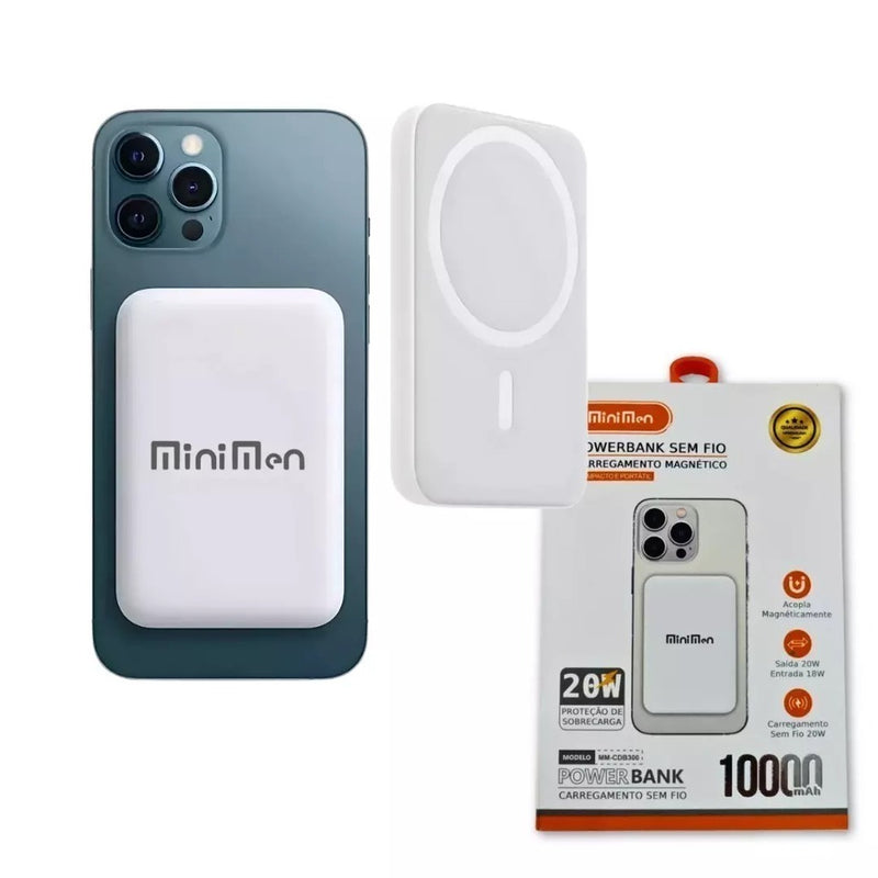 Power Bank MagSafe 10.000mAh 20W Turbo Minimen MM-CDB300 | Carregamento sem fio magnético, compacto e potente. Garantia, frete grátis Sul/Sudeste!