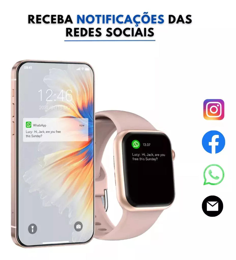 Smartwatch Microwear W10 Mini Pro 42mm 2ª Geração com Tela AMOLED, ChatGPT, NFC, Chamadas, 2GB Memória Interna e Pulseira Silicone – Compatível Androi