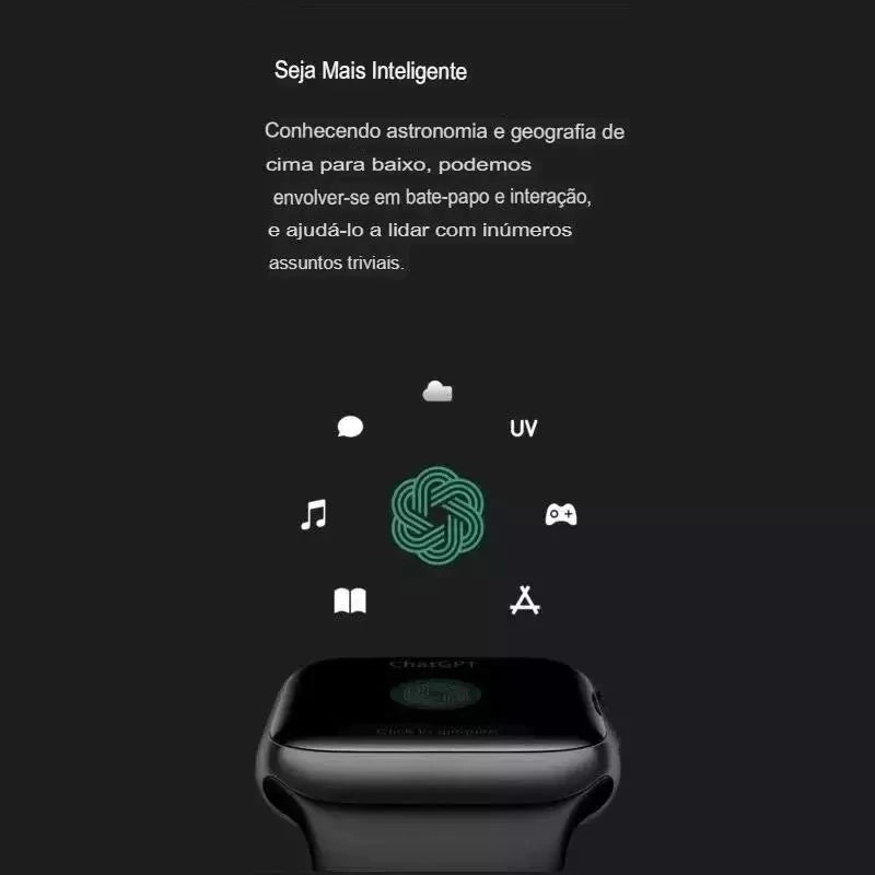 martwatch Microwear W10T Mini 42mm Série 10 – Tela AMOLED, ChatGPT, WhatsApp, NFC, Chamadas Bluetooth, IP68, Saúde & Esportes.