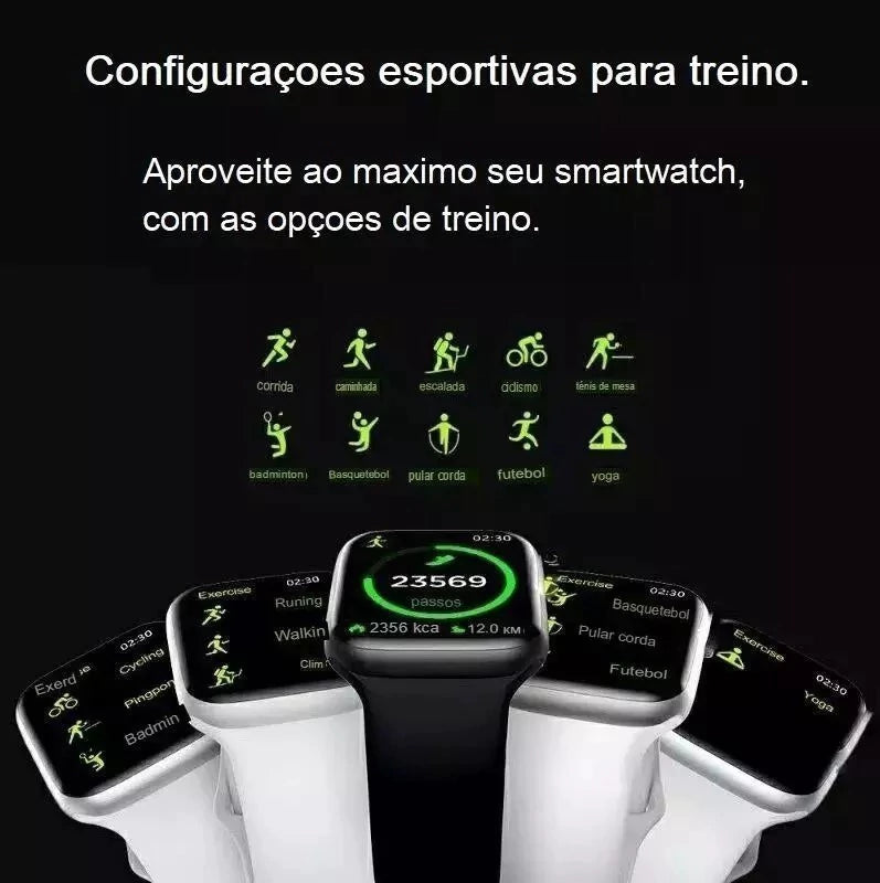 martwatch Microwear W10T Mini 42mm Série 10 – Tela AMOLED, ChatGPT, WhatsApp, NFC, Chamadas Bluetooth, IP68, Saúde & Esportes.