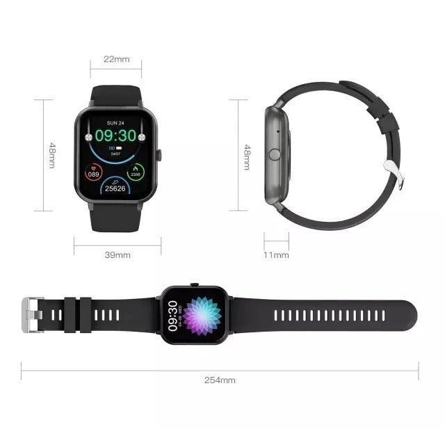 Smartwatch Peje ZW01 à Prova d'Água IP67 - Monitor de Frequência Cardíaca, Pressão Arterial, Oxigênio no Sangue, 8 Modos Esporte, Bluetooth 5.1