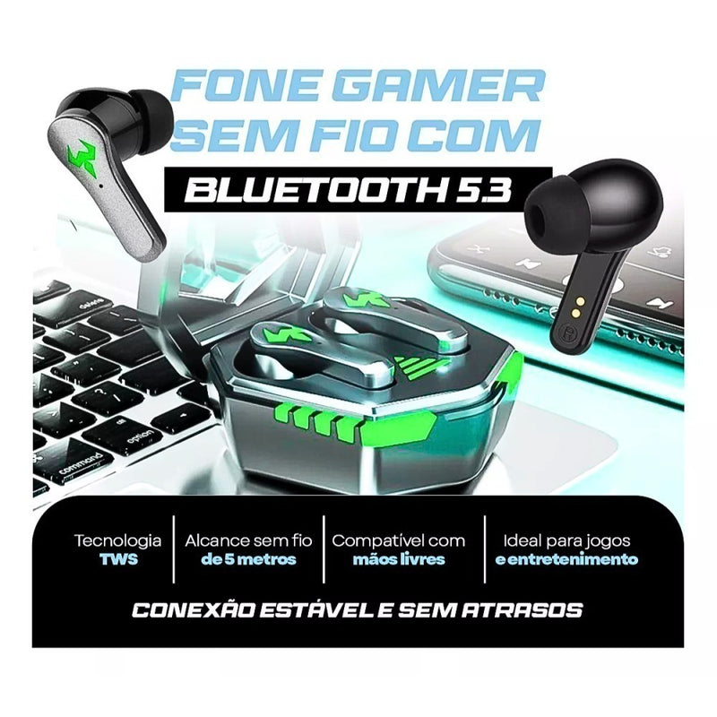 Fone de Ouvido Bluetooth Kapbom KA-790C – Case com Tela LED, Bateria Longa Duração, Bluetooth 5.4, Toque Sensível, Som Imersivo – Homologado Anatel