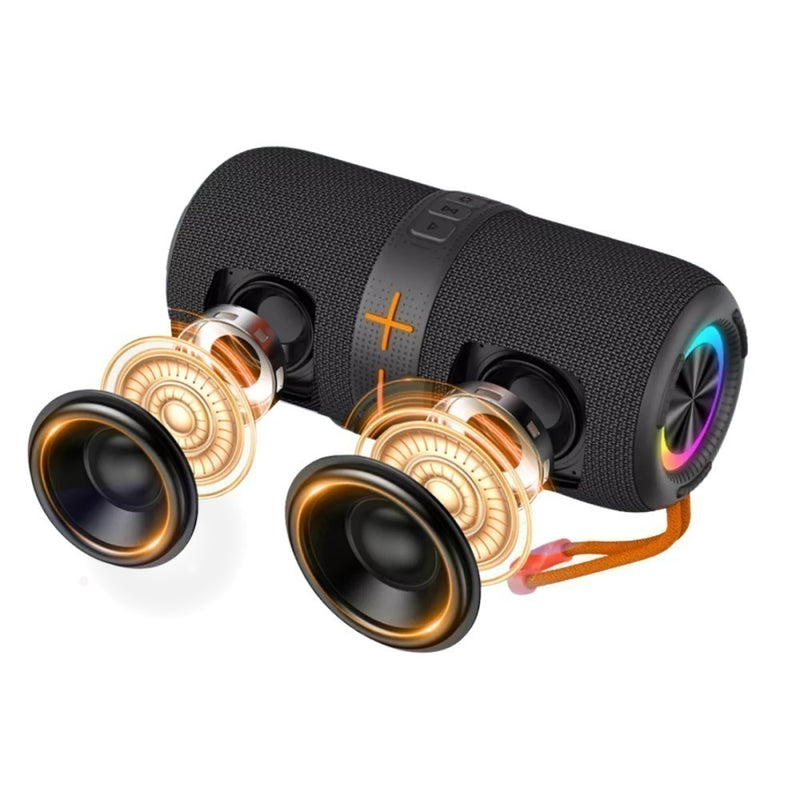 Caixa de Som Bluetooth Eletromex EL-1096 100W LED à Prova D'Água, Bateria Durável e Som Potente para Uso Externo.