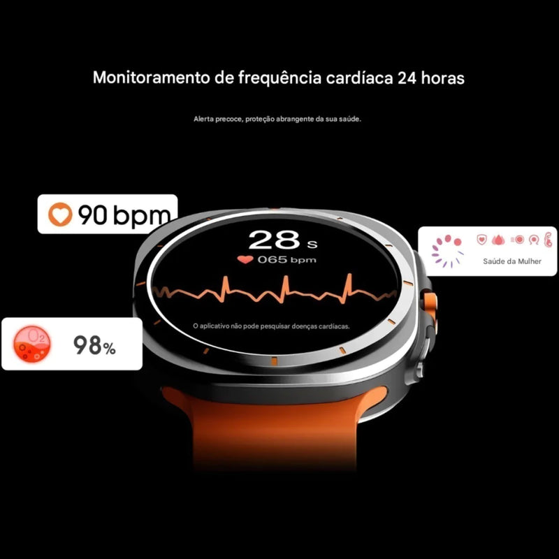Smartwatch Microwear MA27 Ultra AMOLED – Chat GPT, GPS, NFC, 1GB Memória, 530mAh, Monitor de Saúde, Notificações, Compatível Android/iOS