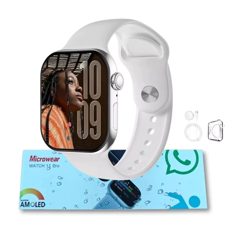 Smartwatch Microwear W11 Pro Série 11 | AMOLED 2.08” | 1GB | GPS Preciso | WhatsApp Integrado | IA Avançada | À Prova d’Água IP68