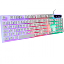 Teclado Gamer Branco Semi Mecânico LED RGB com Luz
