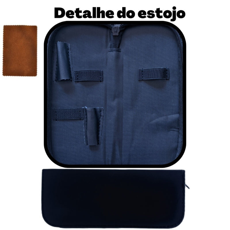 Kit Tesouras e Navalha Profissionais para Barbeiro Fio Laser - Prata