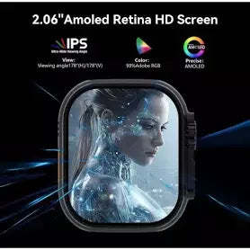 Smartwatch Ultra AI 3 5G Microwear – 2GB RAM, 16GB, AMOLED 2,06", Chip, Android 10, Câmera Giratória, Wifi, GPS, Face ID, Ilha Dinâmica